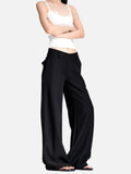 DAXUEN black wide-leg trousers with flap pockets