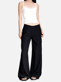 DAXUEN black wide-leg trousers with flap pockets
