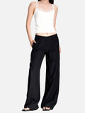 DAXUEN black wide-leg trousers with flap pockets