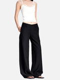 DAXUEN black wide-leg trousers with flap pockets