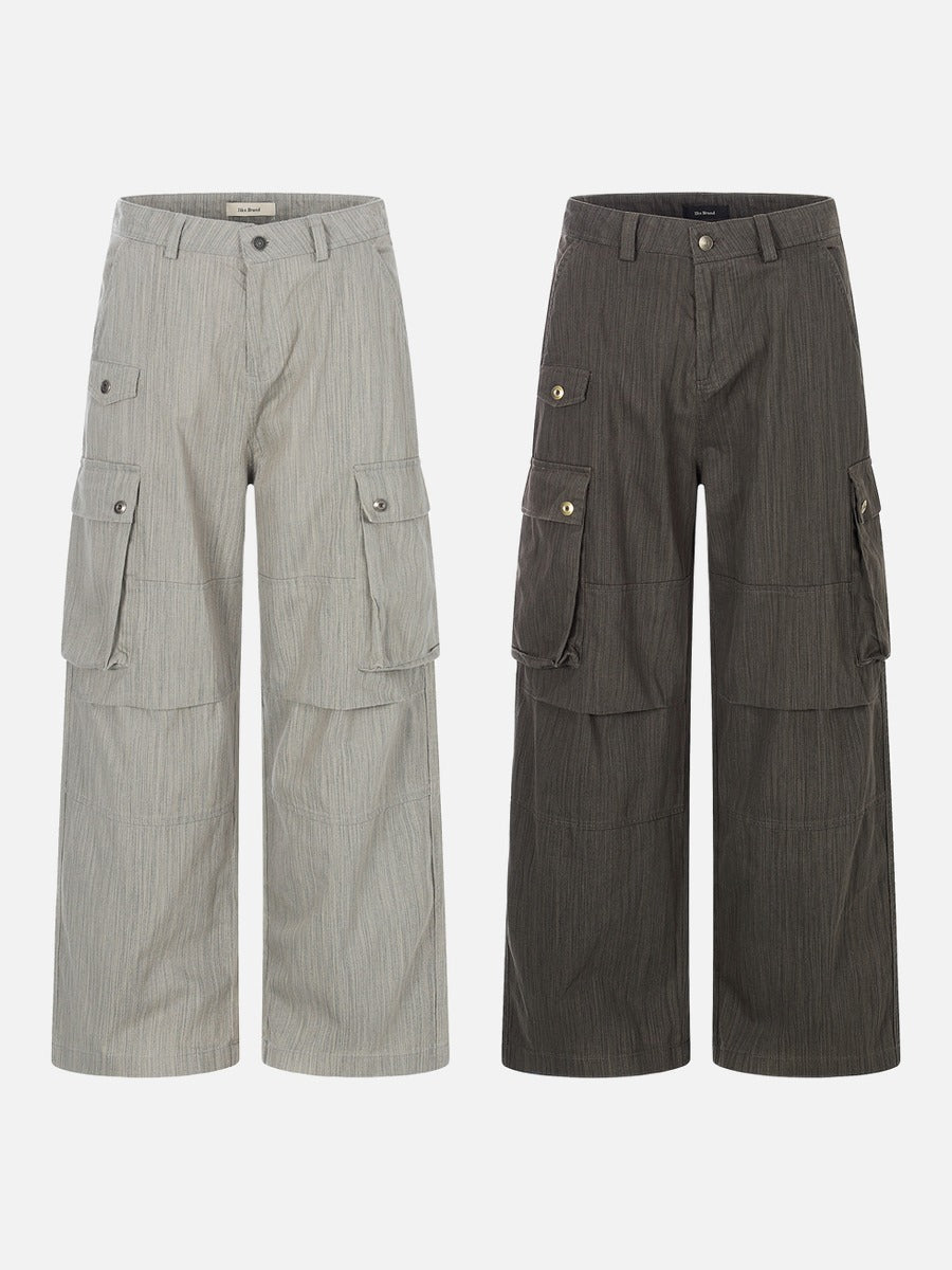 DAXUEN Wide-leg cargo pants with multiple pockets