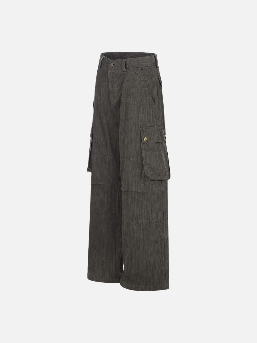 DAXUEN Wide-leg cargo pants with multiple pockets