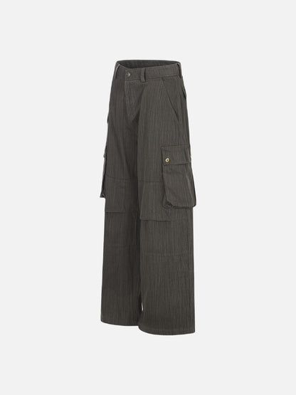 DAXUEN Wide-leg cargo pants with multiple pockets