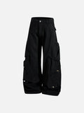 DAXUEN Wide-leg cargo pants in black and light grey