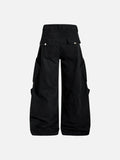 DAXUEN Wide-leg cargo pants in black and light grey