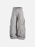DAXUEN Wide-leg cargo pants in black and light grey