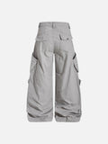 DAXUEN Wide-leg cargo pants in black and light grey