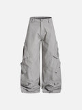 DAXUEN Wide-leg cargo pants in black and light grey