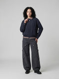 DAXUEN Wide-leg cargo pants with multiple pockets — model photo
