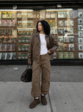 DAXUEN Wide-leg cargo pants with multiple pockets — model photo