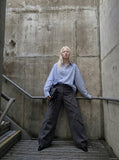 DAXUEN Wide-leg cargo pants with multiple pockets — model photo