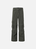DAXUEN Wide-leg cargo pants with pockets and frayed seams