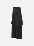DAXUEN Wide-leg loose-fit cargo pants in dark grey and black