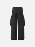 DAXUEN Wide-leg loose-fit cargo pants in dark grey and black