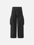 DAXUEN Wide-leg loose-fit cargo pants in dark grey and black