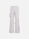 DAXUEN Unisex wide-leg cargo pants with utility pockets and embroidery