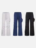DAXUEN Unisex wide-leg cargo pants with utility pockets and embroidery
