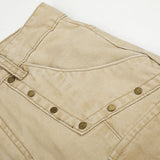 DAXUEN beige wide-leg cargo pants with inverted rivets