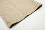 DAXUEN beige wide-leg cargo pants with inverted rivets