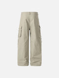 DAXUEN Wide-leg cargo pants in light beige/khaki color