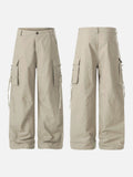 DAXUEN Wide-leg cargo pants in light beige/khaki color