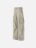 DAXUEN Wide-leg cargo pants in light beige/khaki color