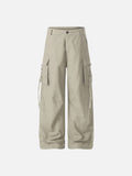 DAXUEN Wide-leg cargo pants in light beige/khaki color