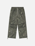 DAXUEN light beige wide-leg cargo pants with textured fabric