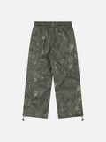 DAXUEN light beige wide-leg cargo pants with textured fabric