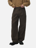 DAXUEN beige wide-leg cargo pants with vertical stitching