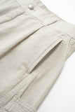 DAXUEN beige wide-leg cargo pants with vertical stitching