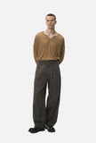 DAXUEN beige wide-leg cargo pants with vertical stitching