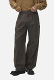 DAXUEN beige wide-leg cargo pants with vertical stitching