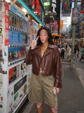 DAXUEN Loose-fitting wide-leg cargo shorts — model photo