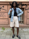 DAXUEN Loose-fitting wide-leg cargo shorts — model photo
