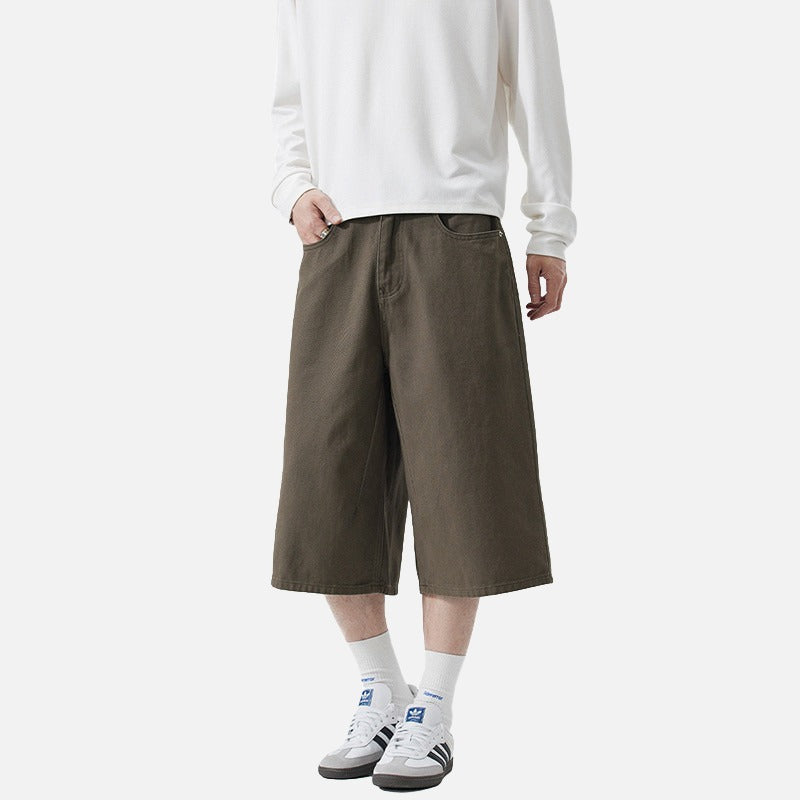 DAXUEN Wide-leg cropped pants for men