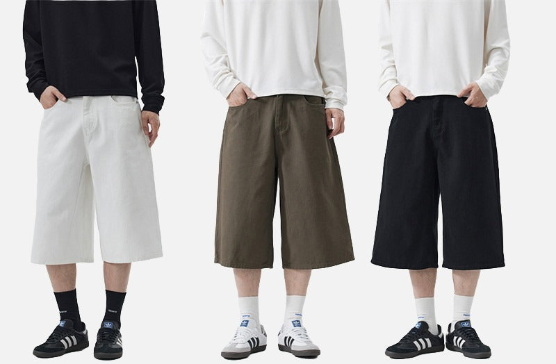 DAXUEN Wide-leg cropped pants for men