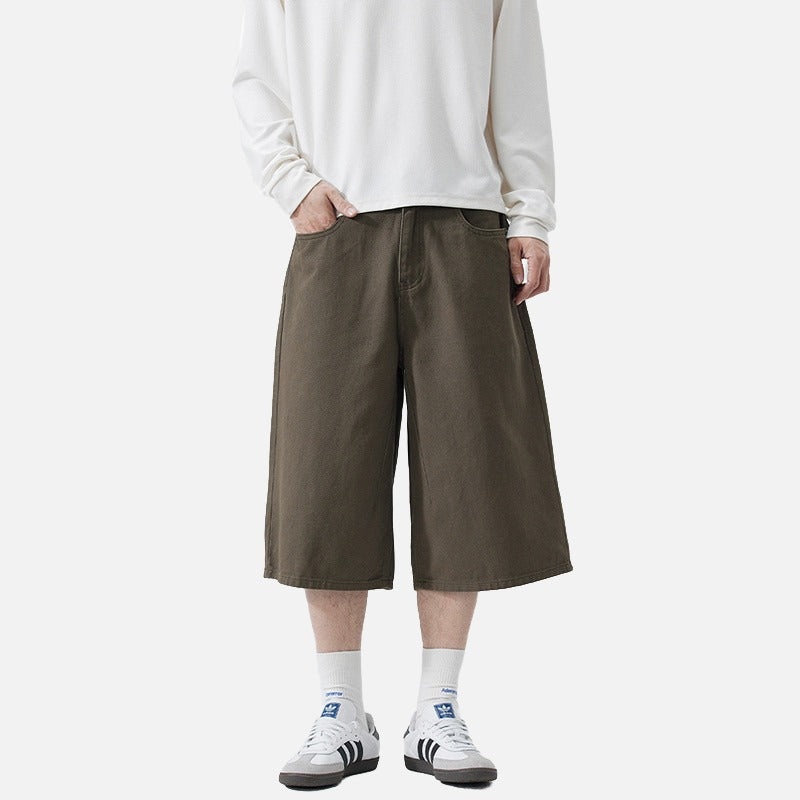 DAXUEN Wide-leg cropped pants for men