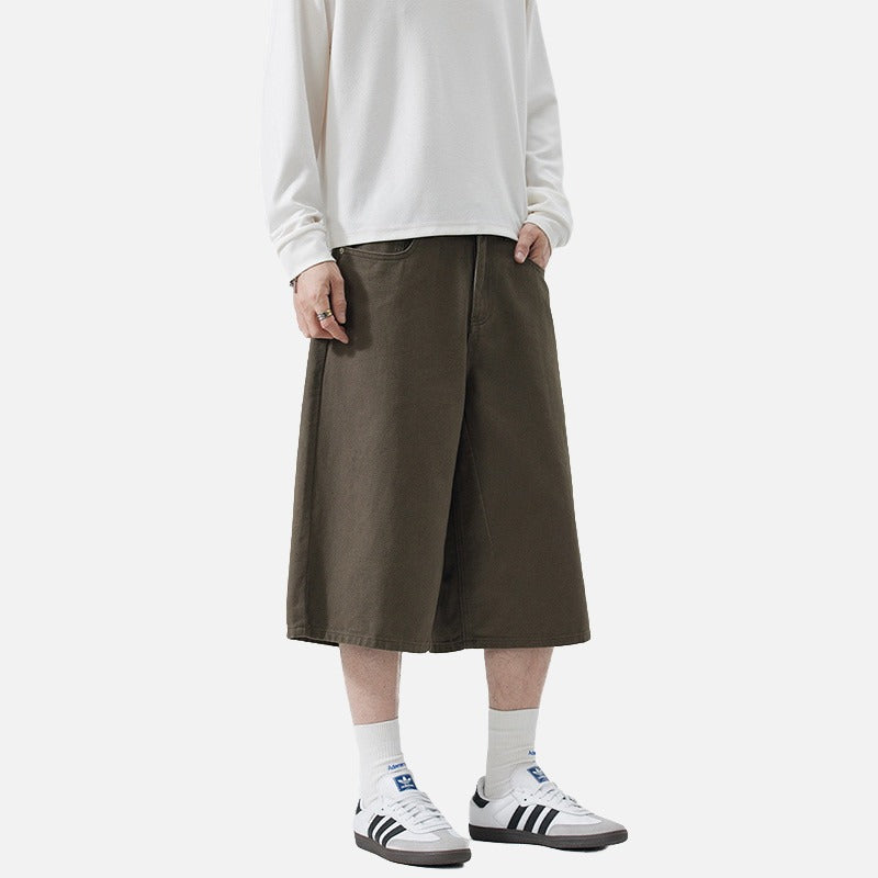 DAXUEN Wide-leg cropped pants for men