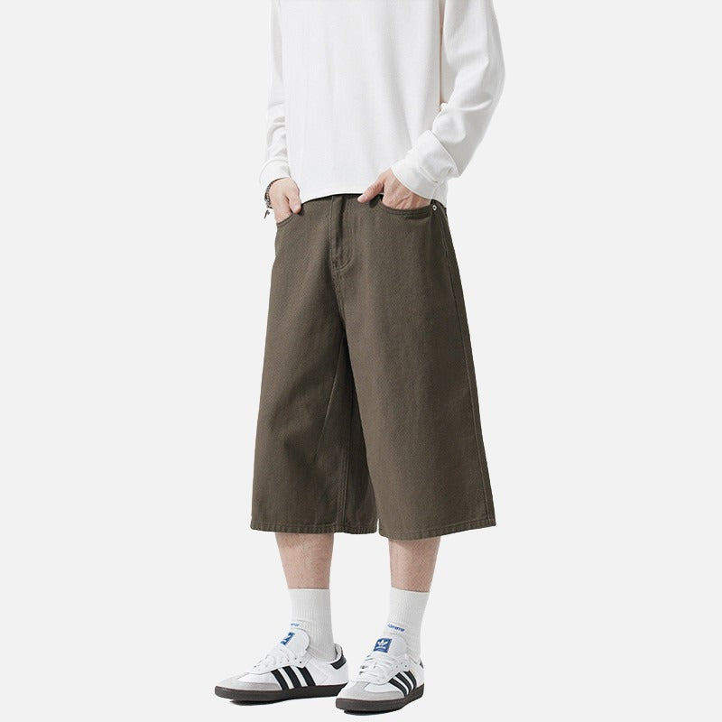 DAXUEN Wide-leg cropped pants for men