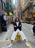 DAXUEN Shop DAXUEN Wide-Leg Cropped Pants for Men — model photo