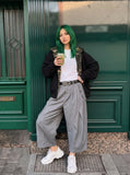 DAXUEN Wide-leg cropped trousers for men — model photo