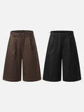 DAXUEN Men's wide-leg culotte shorts in solid colors