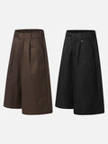 DAXUEN Men's wide-leg culotte shorts in solid colors