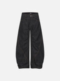 DAXUEN Wide-leg dark denim pants with embroidery