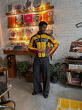 DAXUEN dark grey wide-leg denim pants — model photo