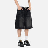 DAXUEN Men's wide-leg denim cargo shorts