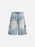 DAXUEN Men's wide-leg denim cargo shorts