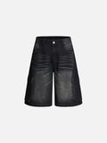 DAXUEN Men's wide-leg denim cargo shorts