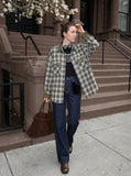 DAXUEN Wide-leg denim jeans with unique patches — model photo